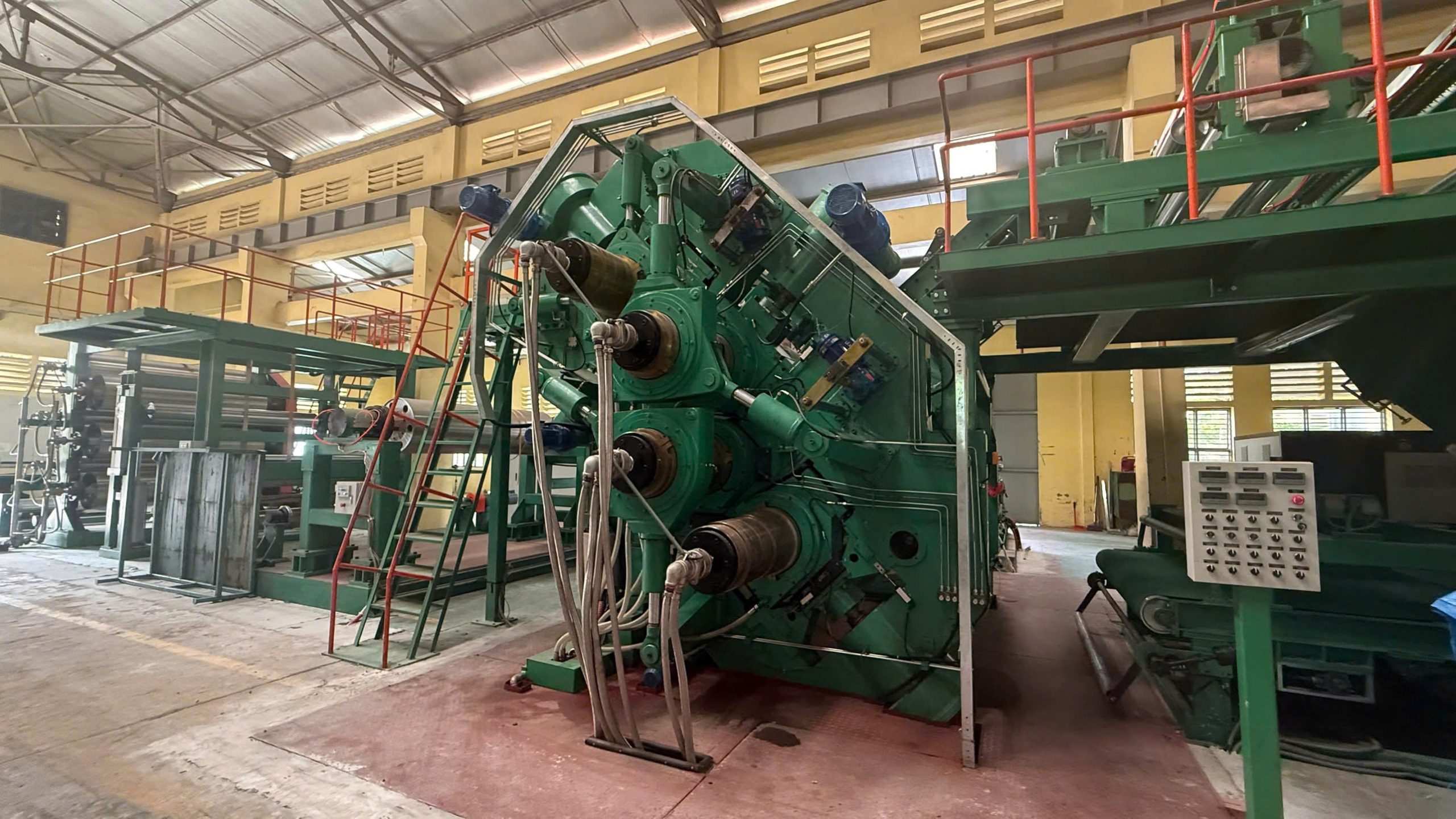 DÂY CHUYỀN CÁN TRÁNG BĂNG TẢI CAO SU 2 LỚP